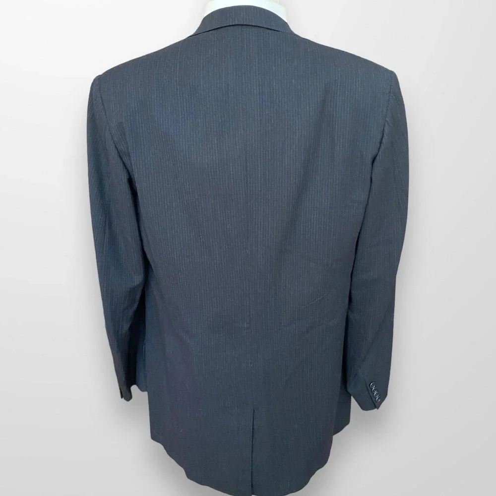 Vtg Hickey Freeman Black Bespoke Wool Sport Coat Mens 42 X‎ Long Suit Blazer